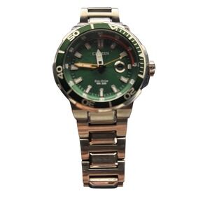 Citizen Eco-Drive Promaster Diver Green Dial Stainless Steel Watch BN0158-85X